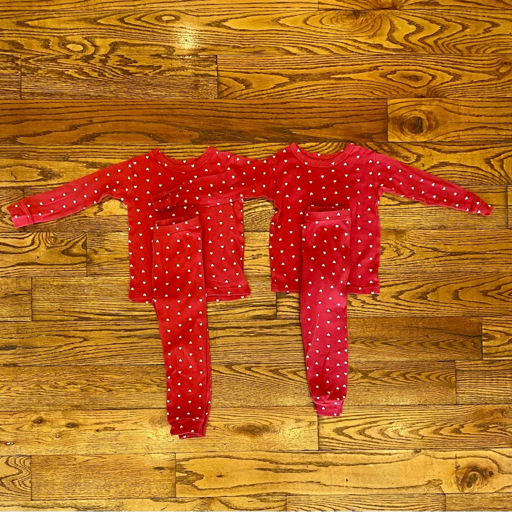 2/$25 GAP Kids Red Pajamas with White Hearts - Size 3T